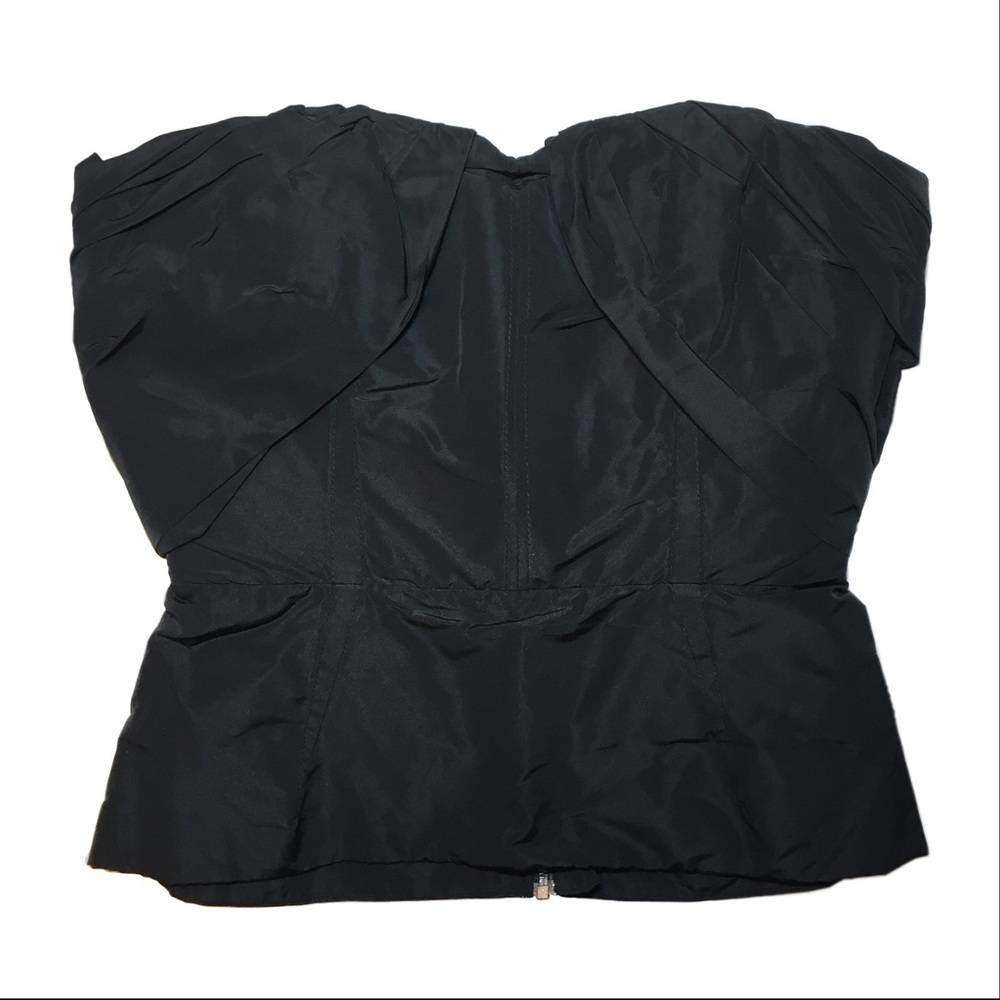Dolce & Gabbana Black Bustier Zip Corset Ruched 42